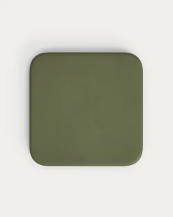 Kave Home Buitentafel Esilda met Groen Cementen Tafelblad 70x70cm Onderstel Ø42x45cm