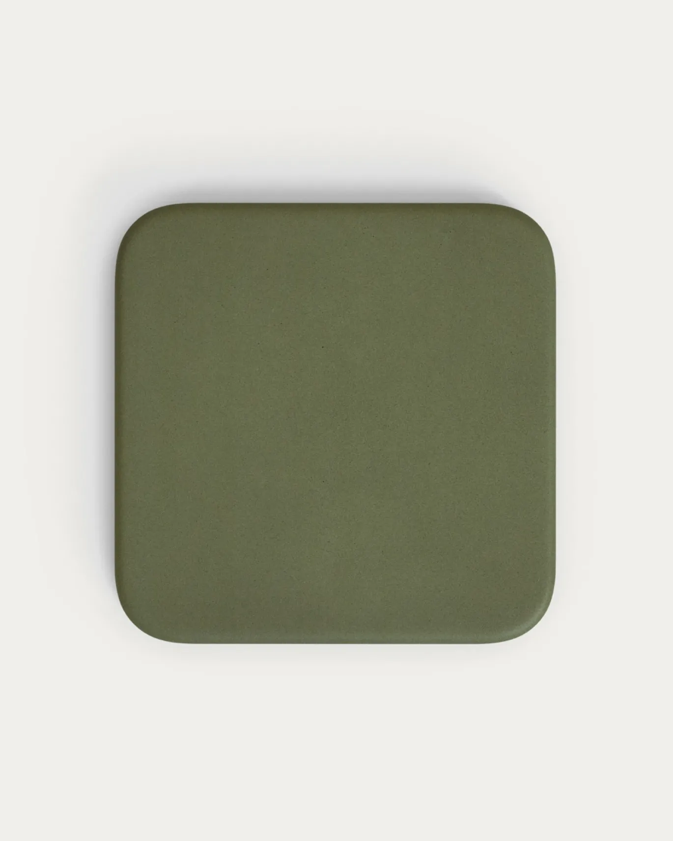 Kave Home Buitentafel Esilda met Groen Cementen Tafelblad 70x70cm Onderstel Ø42x45cm