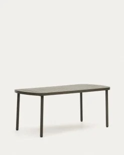 Kave Home Buitentafel Joncols Aluminium Groen 180x90cm