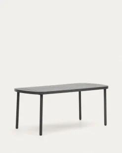 Kave Home Buitentafel Joncols Aluminium Grijs 180x90cm
