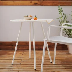 Kave Home Buitentafel Montjoi Ronde Staal Wit Ø70cm