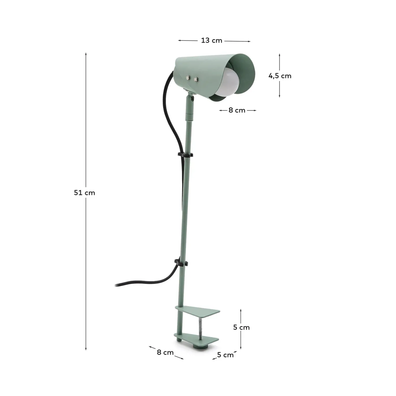 Kave Home Bureaulamp Jula Groen met Klem