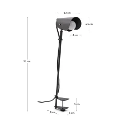 Kave Home Bureaulamp Jula Zwart met Klem