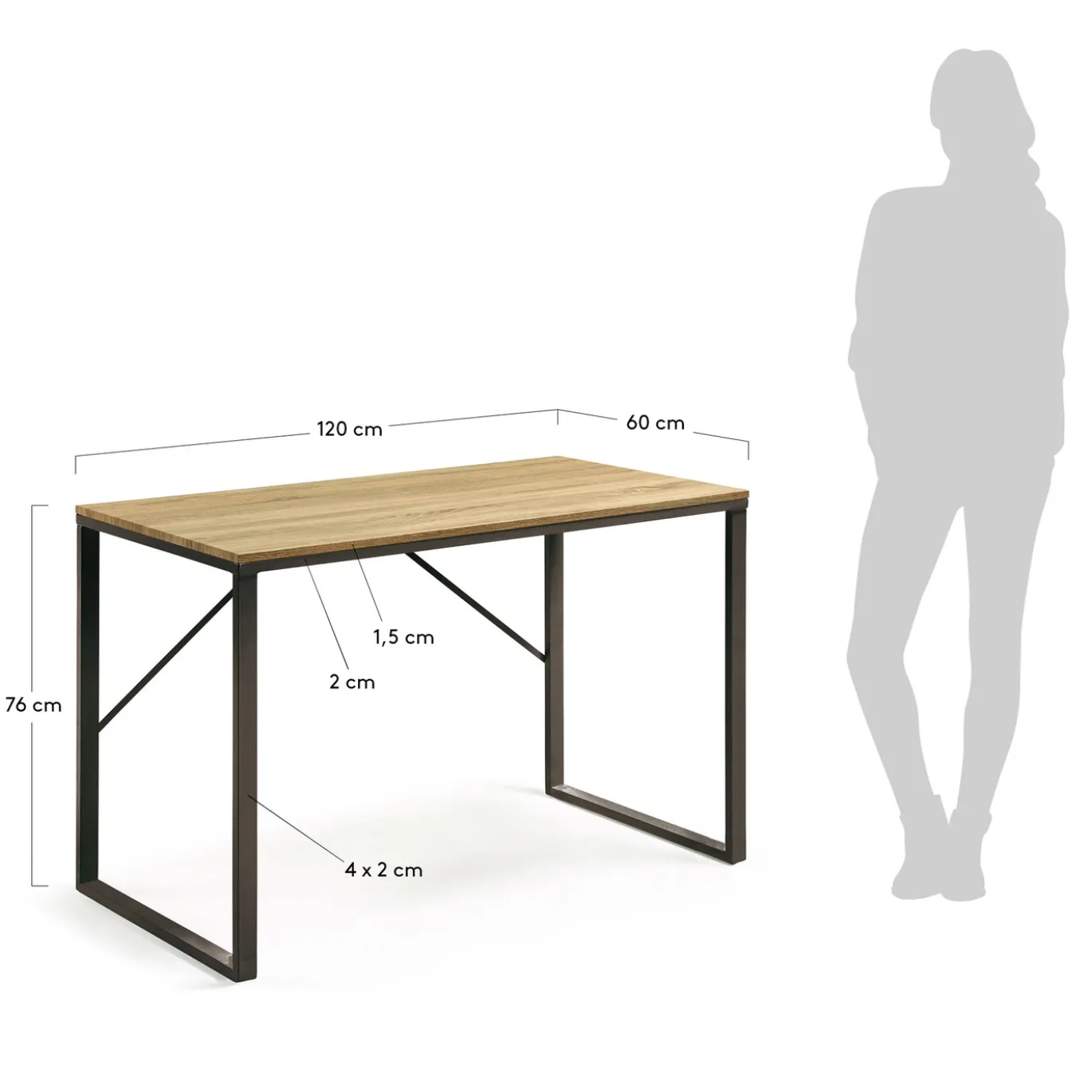 Kave Home Bureau Talbot Naturel MDF 120x60cm