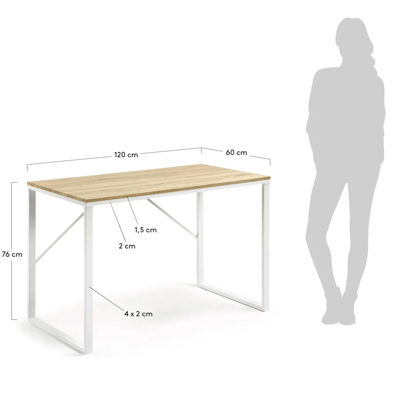 Kave Home Bureau Talbot Rechthoekig Wit 120x60cm