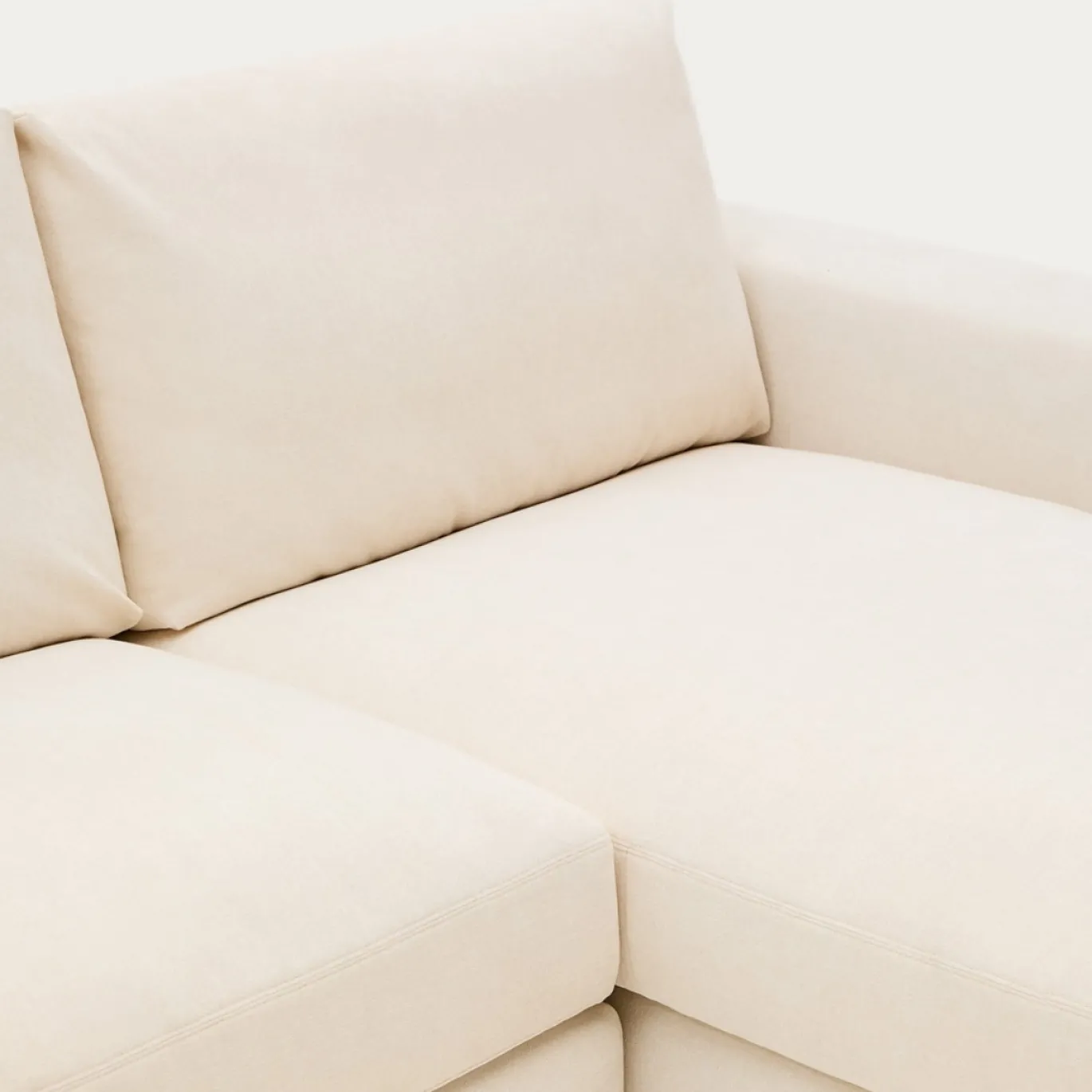 Kave Home Chaise Longue Bank Alea Chenille Ecru 3-Zits Rechts