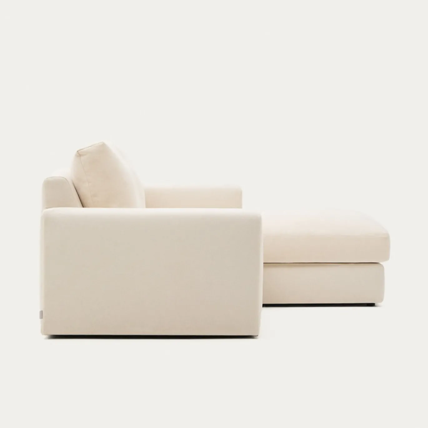 Kave Home Chaise Longue Bank Alea Chenille Ecru 3-Zits Rechts