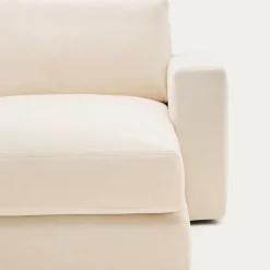 Kave Home Chaise Longue Bank Alea Chenille Ecru 3-Zits Rechts