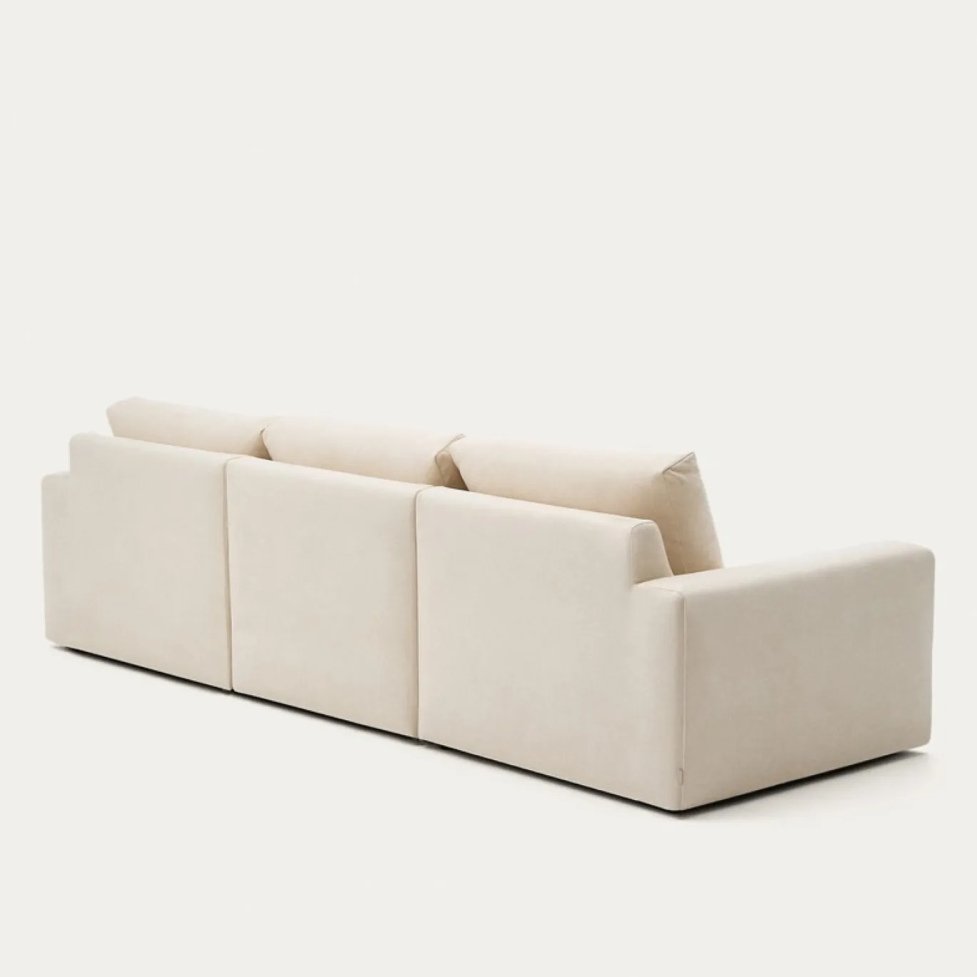 Kave Home Chaise Longue Bank Alea Chenille Ecru 4-Zits Rechts