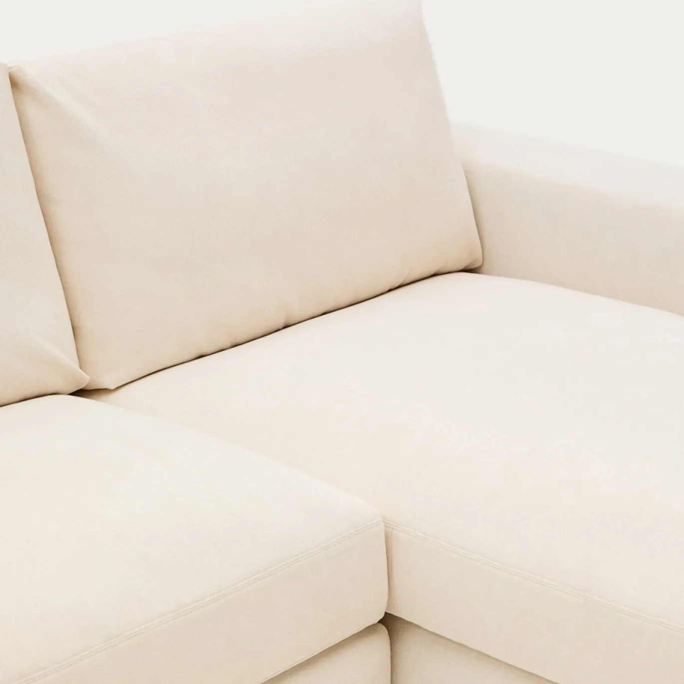Kave Home Chaise Longue Bank Alea Chenille Ecru 4-Zits Rechts