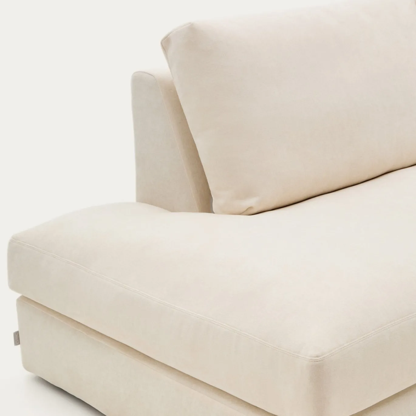 Kave Home Chaise Longue Bank Alea Chenille Ecru 5-Zits Rechts