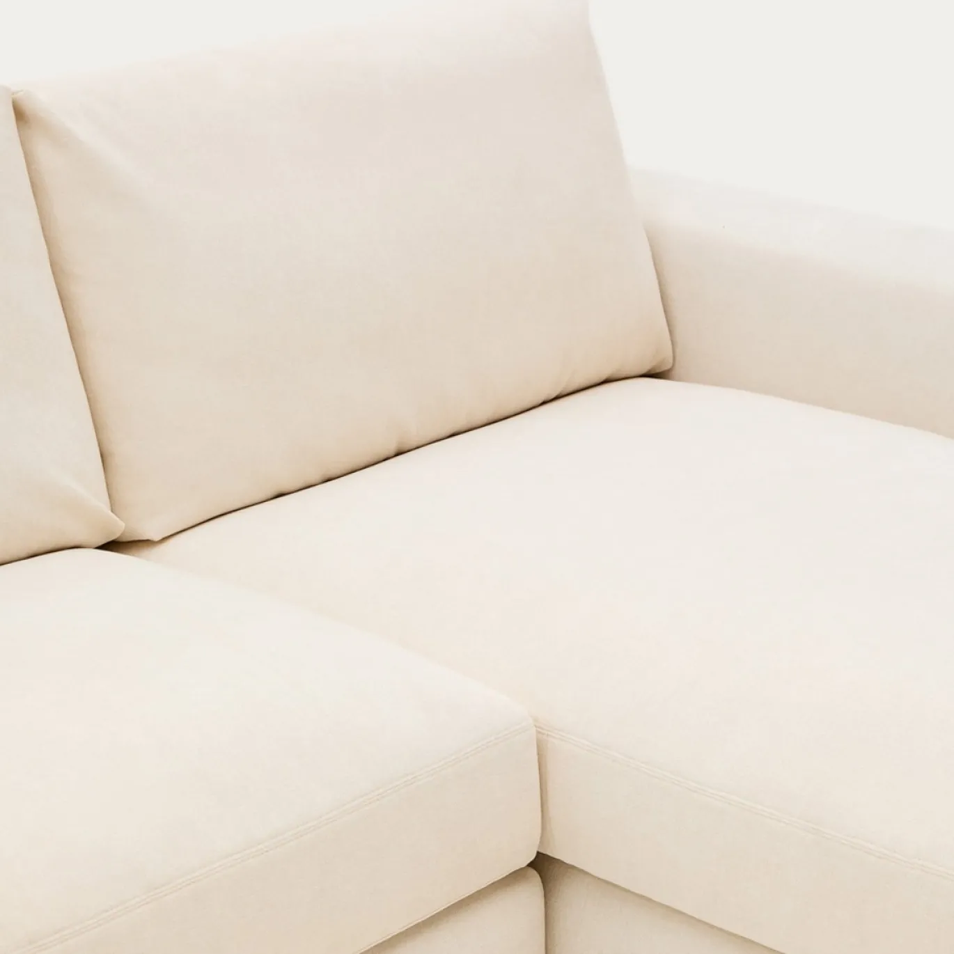 Kave Home Chaise Longue Bank Alea Chenille Ecru 5-Zits Rechts
