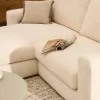 Kave Home Chaise Longue Bank Alea Chenille Ecru 3-Zits Links