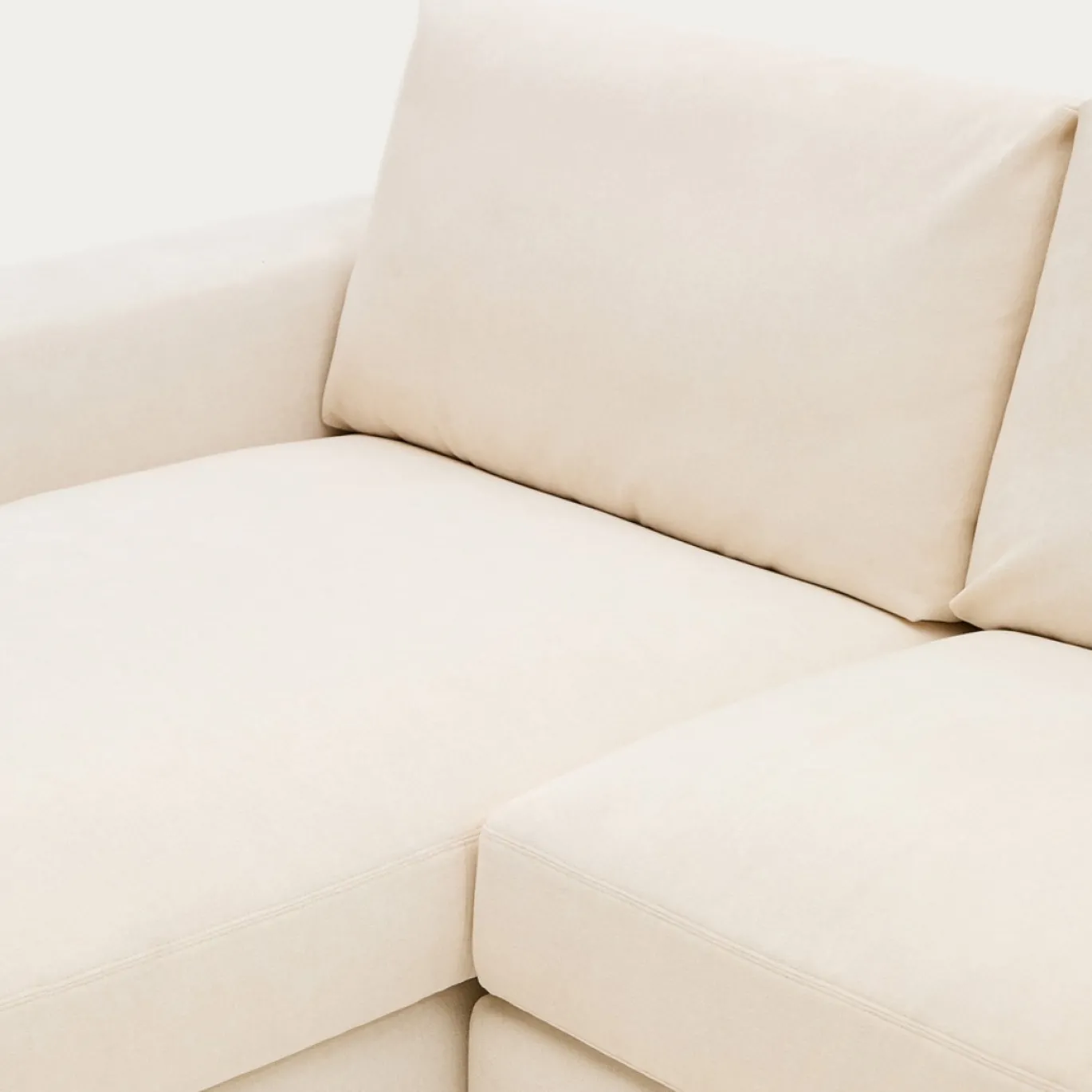 Kave Home Chaise Longue Bank Alea Chenille Ecru 3-Zits Links