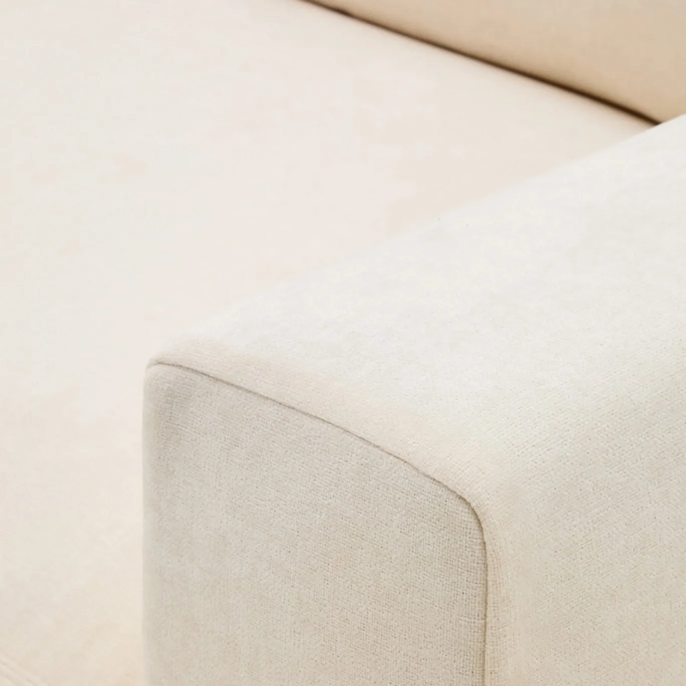 Kave Home Chaise Longue Bank Alea Chenille Ecru 3-Zits Links