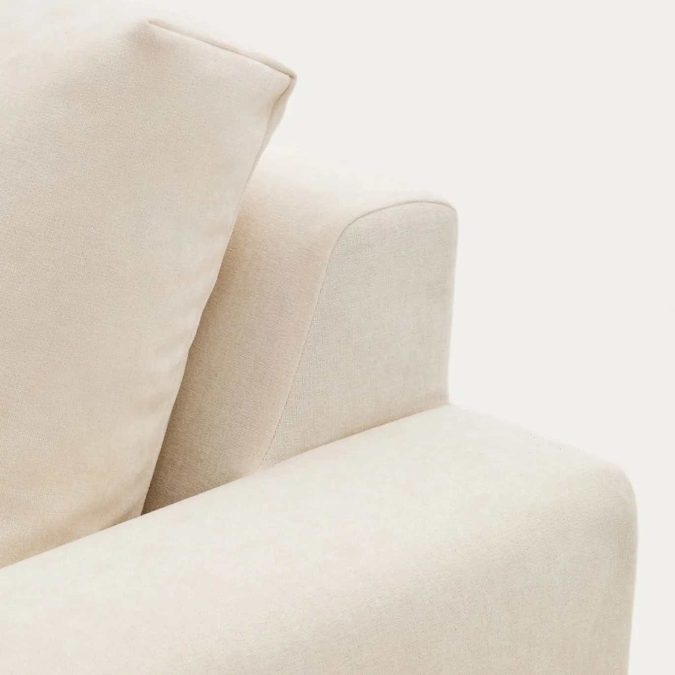 Kave Home Chaise Longue Bank Alea Chenille Ecru 3-Zits Links