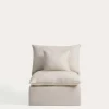 Kave Home Chaise Longue Bank Links Anarela 6-Zits Linnen Beige