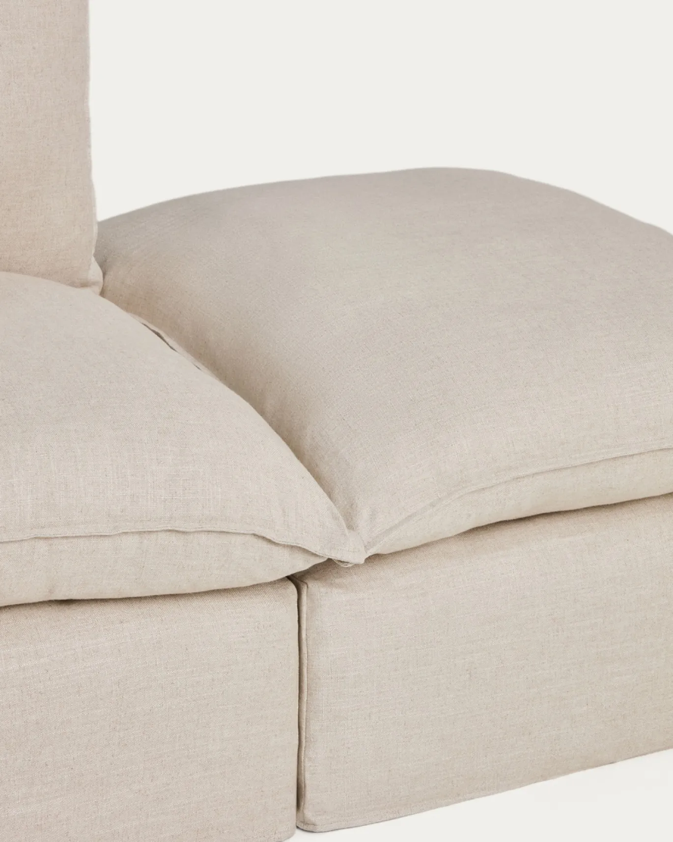 Kave Home Chaise Longue Bank Links Anarela 6-Zits Linnen Beige