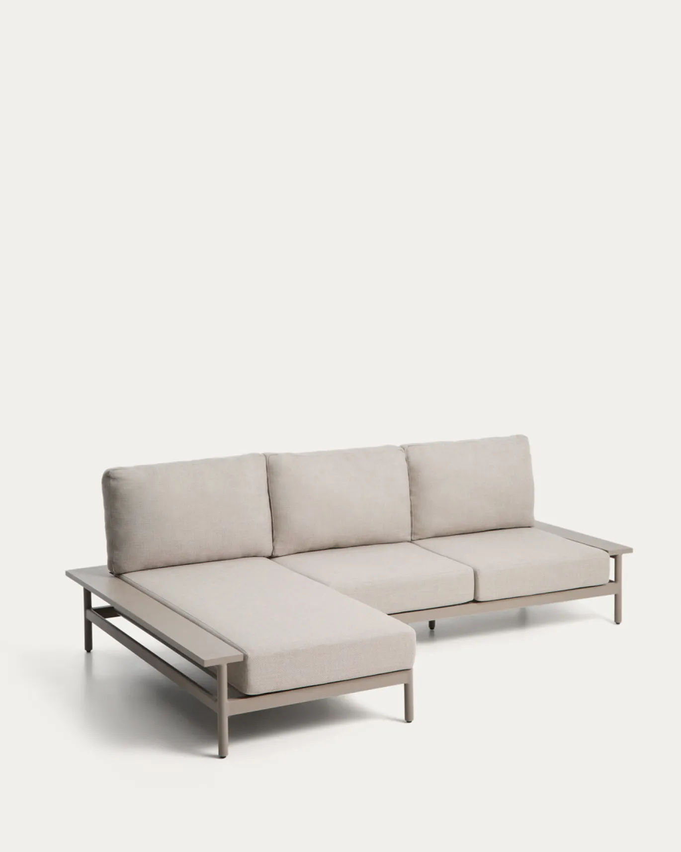 Kave Home Chaise Longue Bank 3-zits Taupe Links