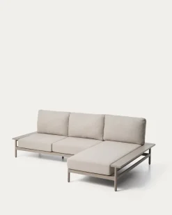 Kave Home Chaise Longue Bank 3-zits Taupe Rechts