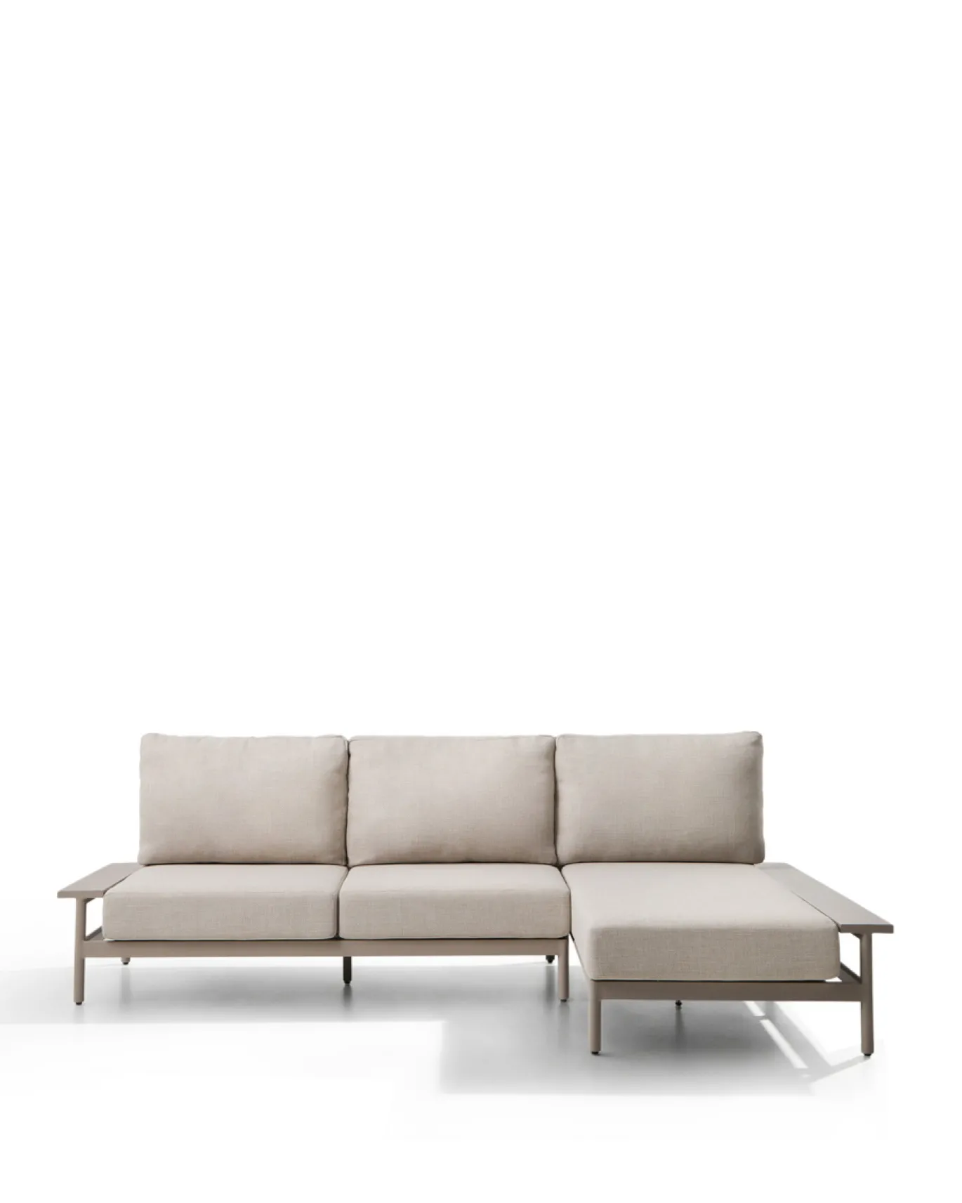 Kave Home Chaise Longue Bank 3-zits Taupe Rechts
