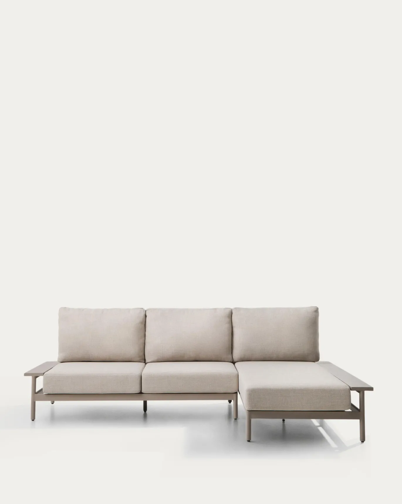 Kave Home Chaise Longue Bank 3-zits Taupe Rechts