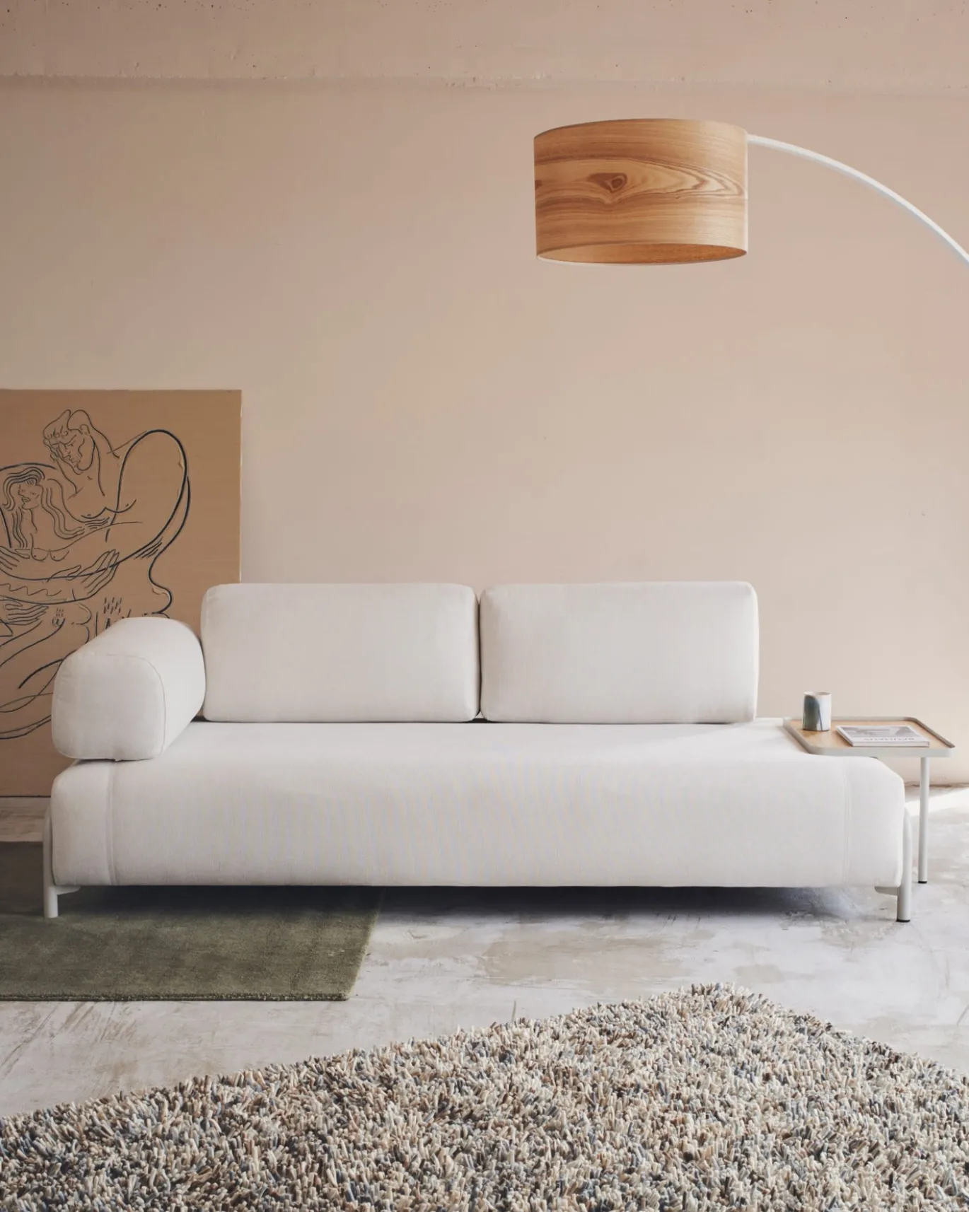 Kave Home Compo-armleuning Beige Chenille