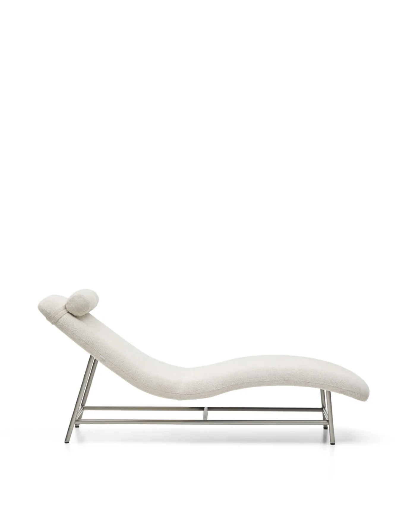 Kave Home Divan Lounge Osla Beige Chenille met Geborsteld RVS 175cm