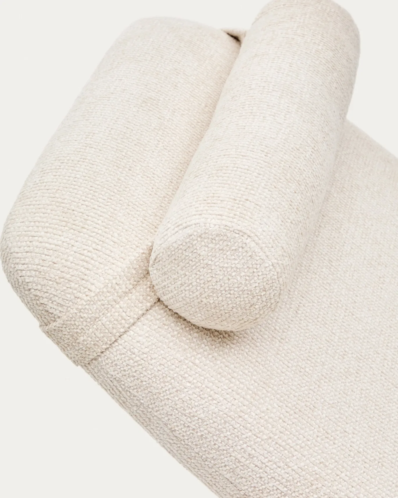 Kave Home Divan Lounge Osla Beige Chenille met Geborsteld RVS 175cm