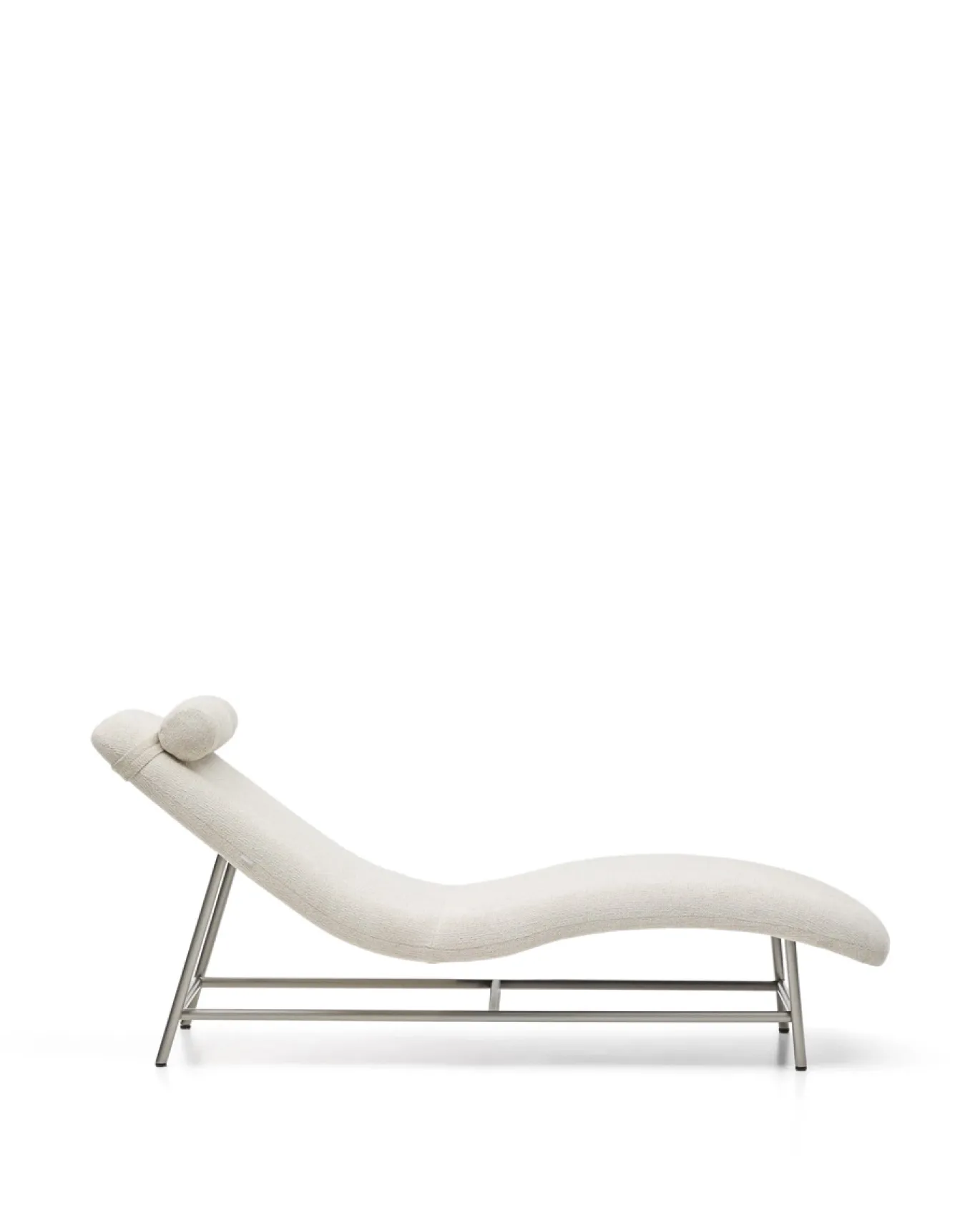 Kave Home Divan Lounge Osla Beige Chenille met Geborsteld RVS 175cm