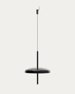 Kave Home Draagbare Plafondlamp Porte Zwart Aluminium Ø16cm