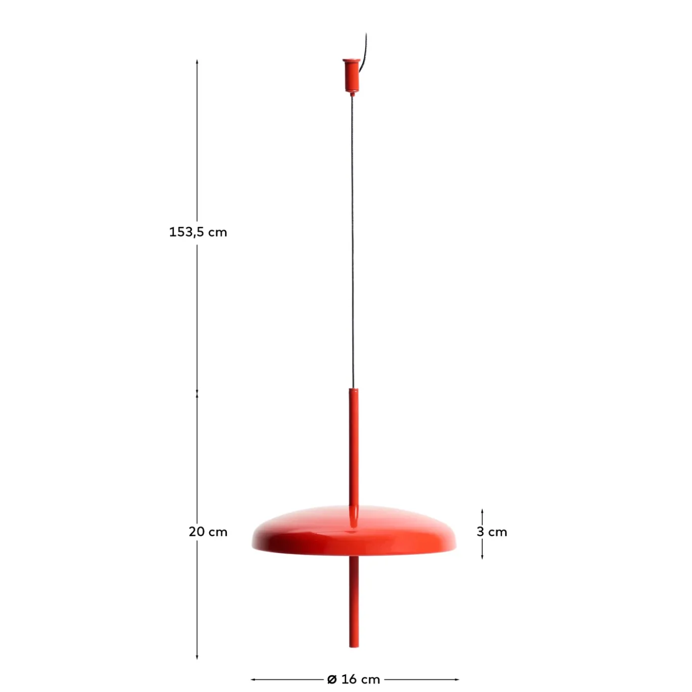 Kave Home Draagbare Plafondlamp Porte Rood Aluminium Ø16cm