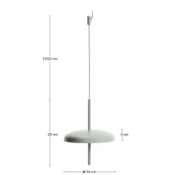 Kave Home Draagbare Plafondlamp Porte Lichtgroen Aluminium Ø16cm