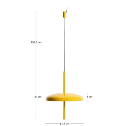 Kave Home Draagbare Plafondlamp Porte Geel Aluminium Ø16cm