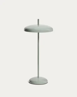 Kave Home Draagbare Tafellamp Porte Lichtgroen Metaal