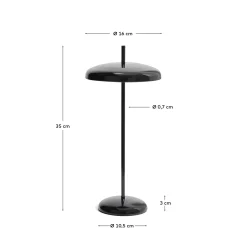 Kave Home Draagbare Tafellamp Porte Zwart Aluminium