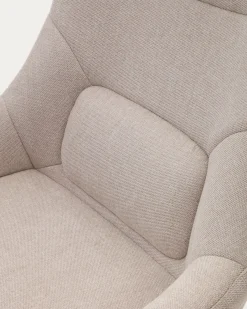 Kave Home Draaistoel Celida Beige Chenille Zwart