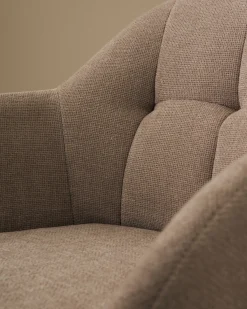 Kave Home Draaistoel Dorina Beige Chenille en Beige Poten