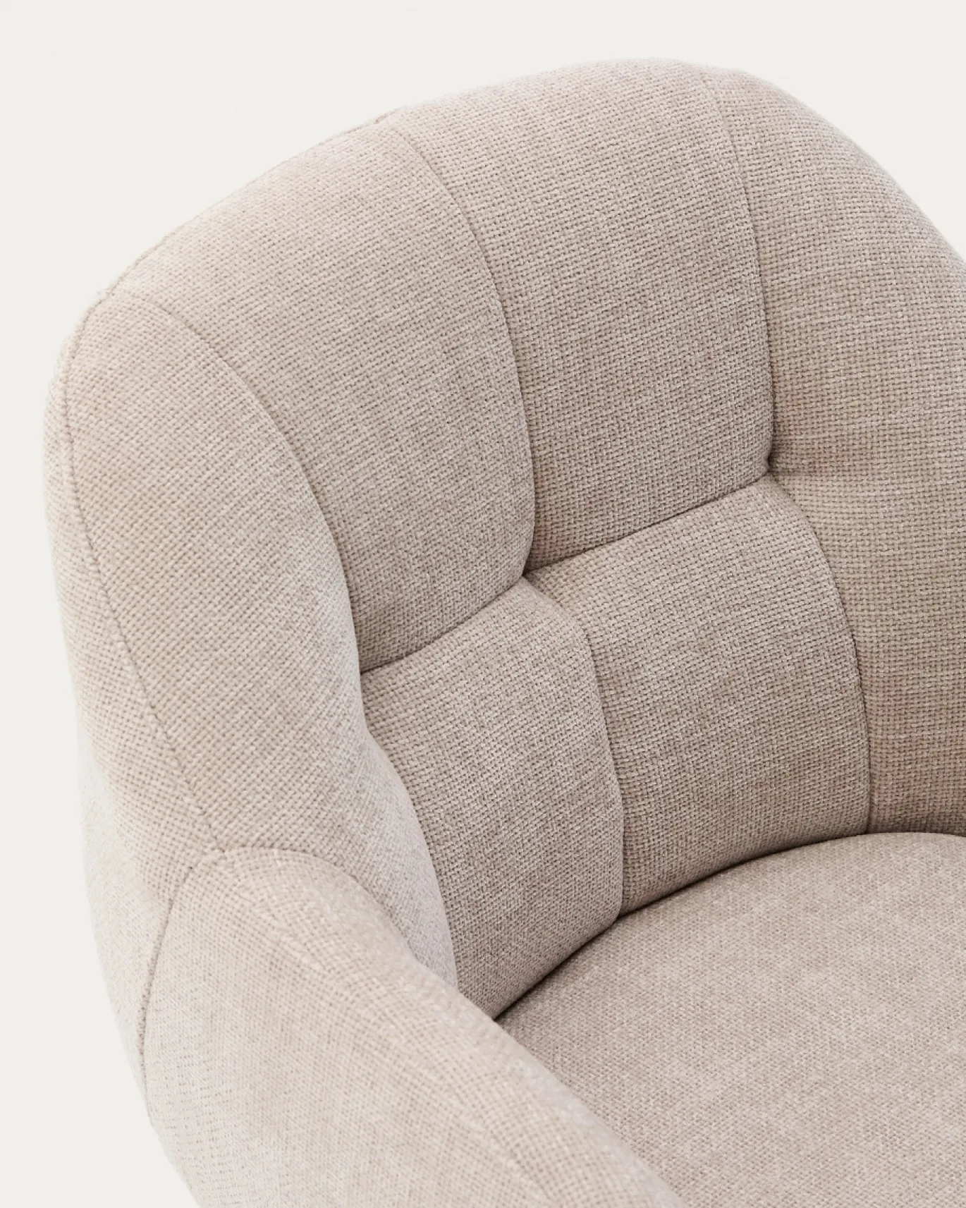 Kave Home Draaistoel Dorina Beige Chenille en Beige Poten