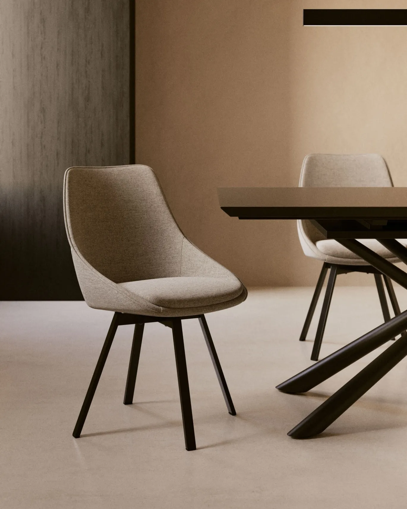 Kave Home Draaistoel Jenna Lichtgrijs