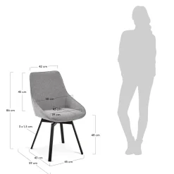 Kave Home Draaistoel Jenna Lichtgrijs