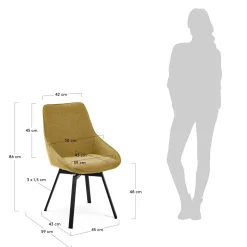Kave Home Draaistoel Jenna Mosterd