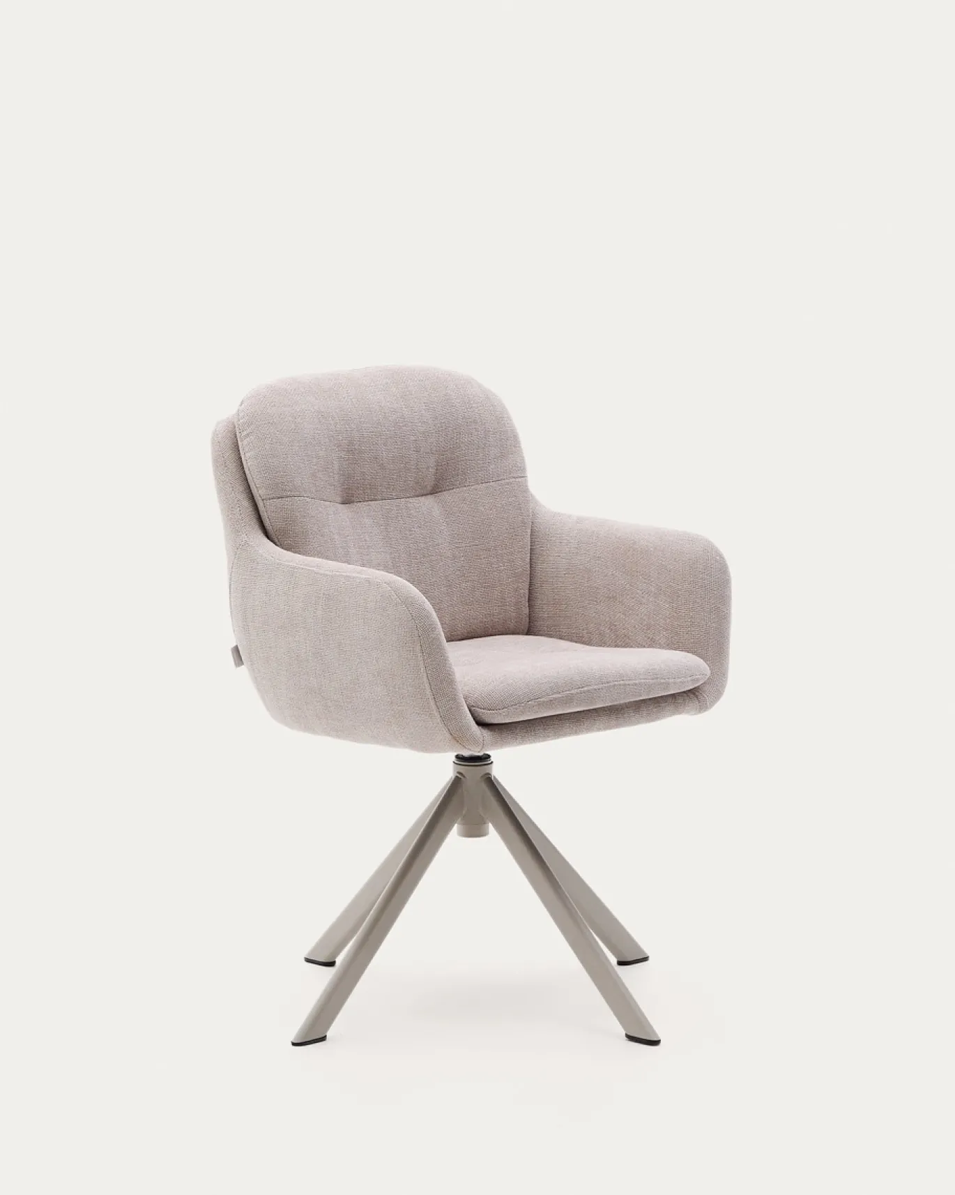 Kave Home Draaistoel Lexa Beige Chenille en Beige Poten