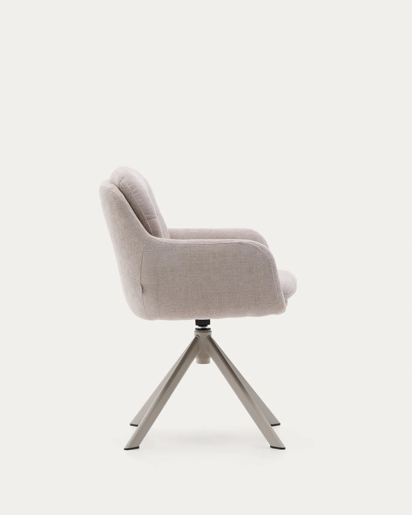 Kave Home Draaistoel Lexa Beige Chenille en Beige Poten