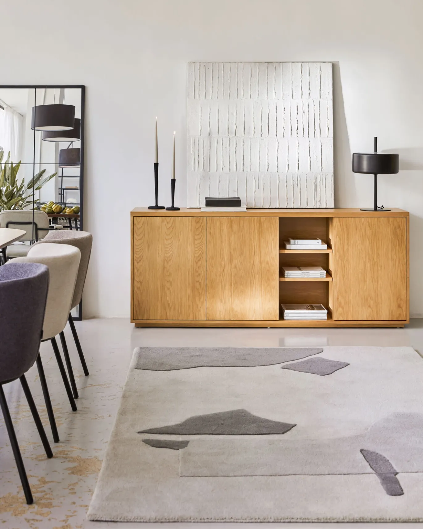 Kave Home Dressoir Abilen Eikenfineer 3-deurs 180x75cm