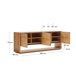 Kave Home Dressoir Alguema 4 Deuren Eikenfineer 200x74cm