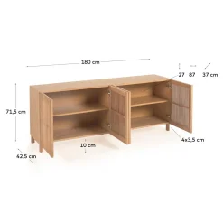 Kave Home Dressoir Beyla 4-deurs Eiken 180cm