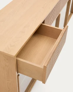 Kave Home Dressoir Helvine Eikenfineer En Gehard Glas 200x75cm