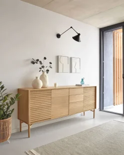 Kave Home Dressoir Lenon 3-deurs Eikenhout 200cm