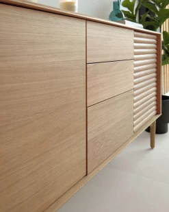 Kave Home Dressoir Lenon 3-deurs Eikenhout 200cm